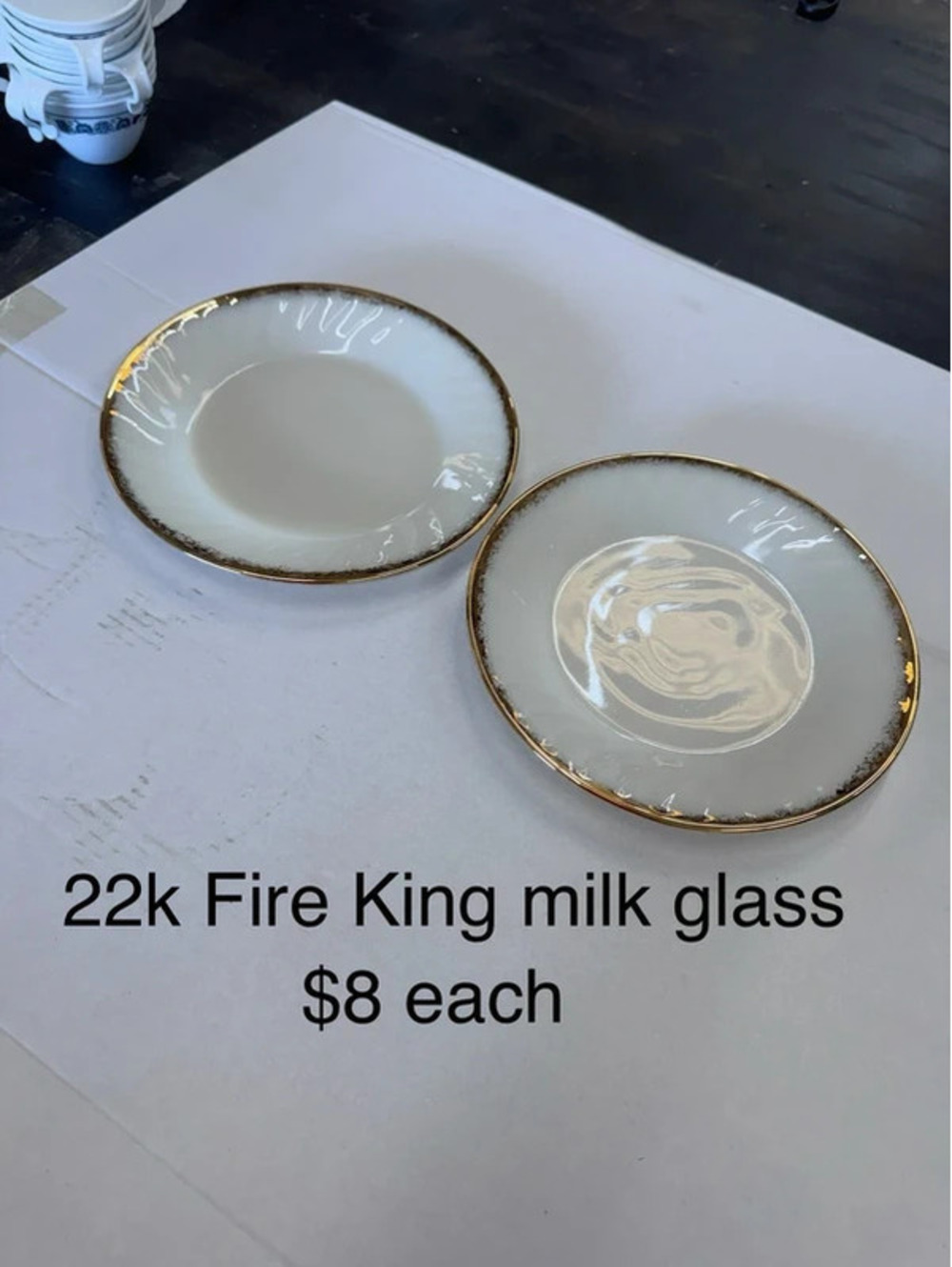 22K Fire King Milk Glass plate